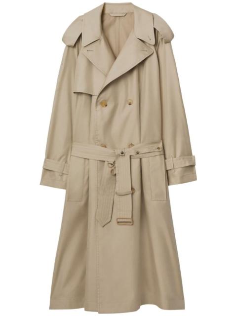 Burberry double-breasted silk trench coat