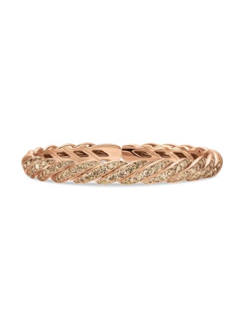 DAVID YURMAN Women's Sculpted Cable Flex Bracelet in 18K Rose Gold - Cognac Diamond