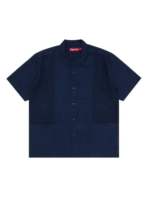 Supreme Supreme Mesh Panel Linen Short-Sleeve Shirt 