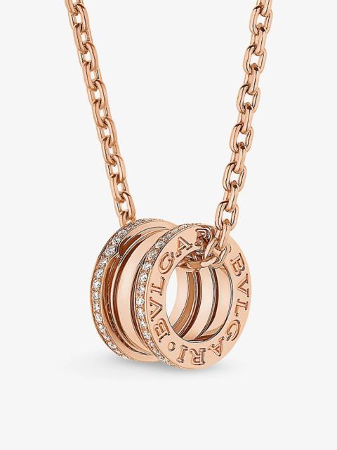 B.zero1 18ct rose-gold and 0.38ct brilliant-cut diamond pendant necklace