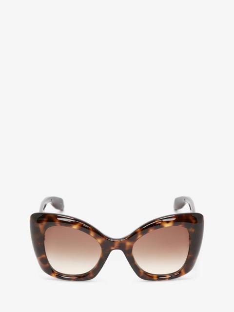 Alexander McQueen Women's The Curve Butterfly Sunglasses in Havana