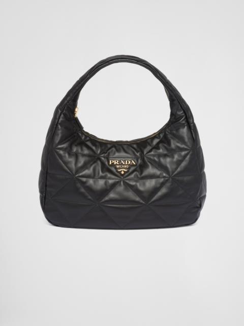 Large, topstitched nappa-leather bag