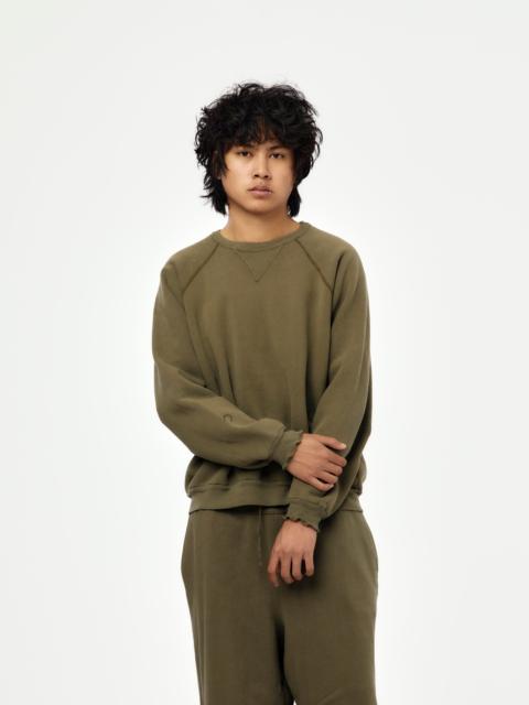 A.PRESSE VINTAGE DOUBLE V SWEATSHIRT (OLIVE) (SIS)