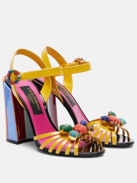Dolce & Gabbana Keira embellished leather sandals