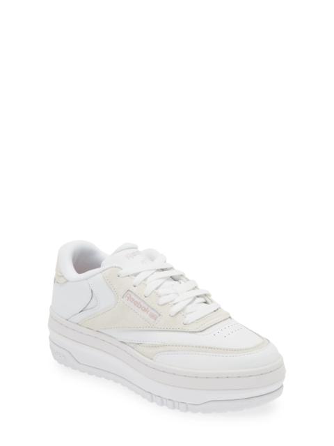 Club C Extra Platform Sneaker in White/Ashlil/Pure Grey