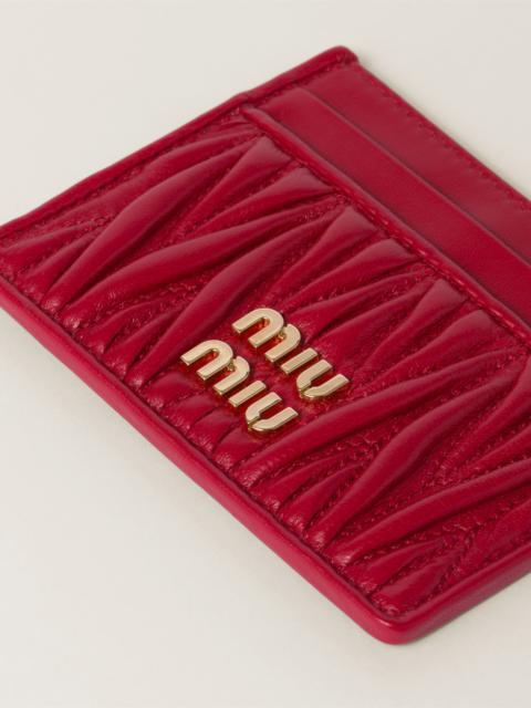 Miu Miu Matelassé nappa leather card holder