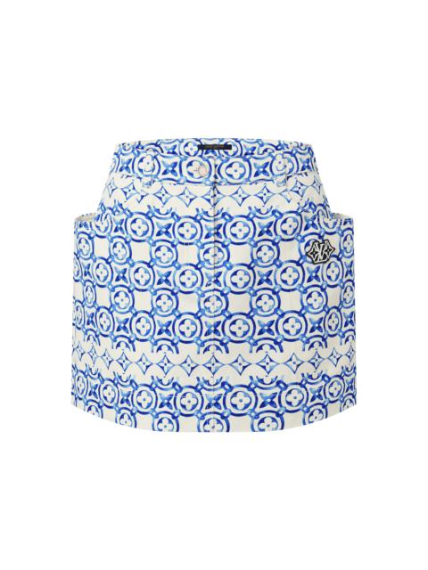 Louis Vuitton Monogram Flower Tile Pocket Mini Skirt