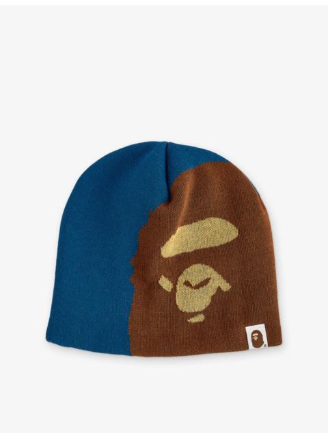A BATHING APE® Ape Head Knitted Cotton-Blend Beanie Hat