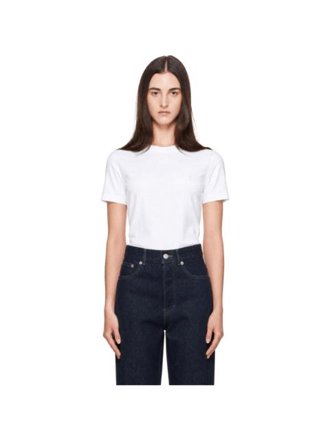 Balmain White S/S Mini Embroidered Jersey T-shirt