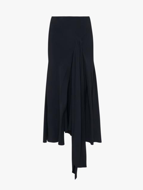 Asymmetric Tie Detail Skirt In Midnight