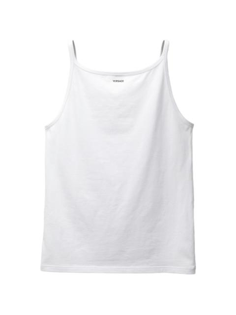 VERSACE embroidered cotton-jersey tank top