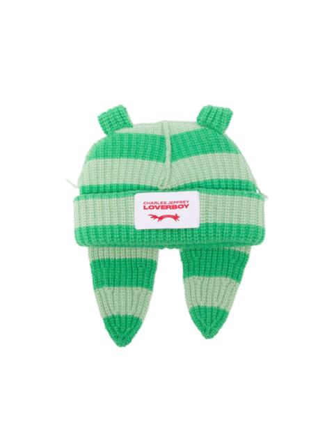 CHARLES JEFFREY LOVERBOY Chunky Rabbit striped beanie hat