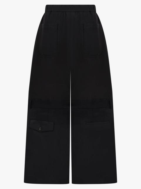 Noir Kei Ninomiya WIDE LEG DOUBLE LAYER PANT | BLACK