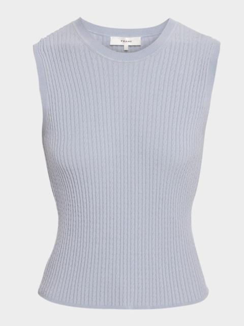 FRAME The Fine Cable-Knit Sleeveless Top