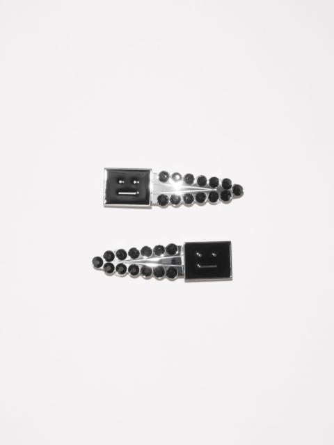 Acne Studios Face logo hairclips - Black