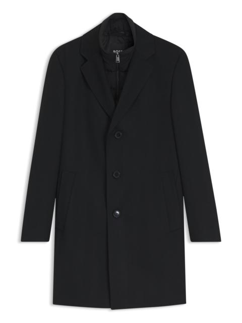 BOSS SLIM-FIT COAT IN A WATER-REPELLENT WOOL BLEND