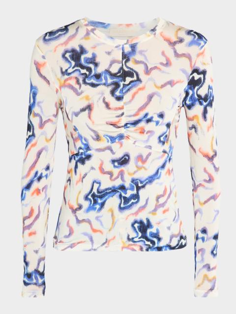 ULLA JOHNSON Neri Printed Long-Sleeve Top