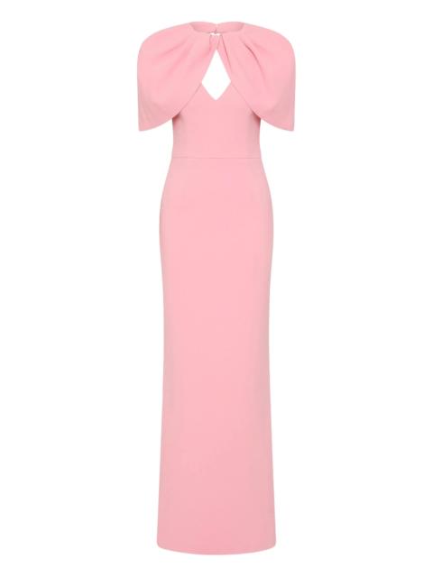 REBECCA VALLANCE Rebecca Vallance Xena Petal-sleeve Keyhole Gown