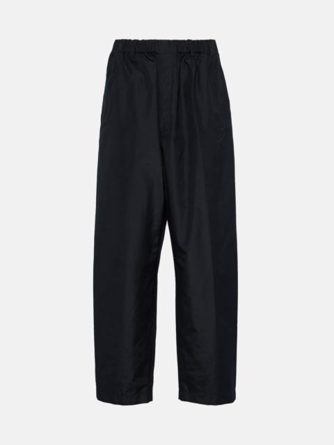 High-rise tapered silk pants