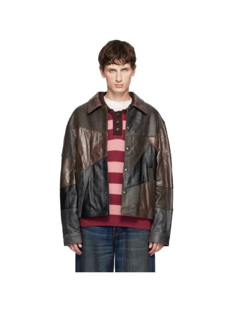 Andersson Bell Black & Brown Patchwork Leather Jacket
