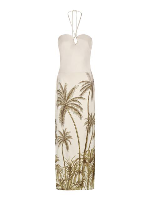 ANDRES OTALORA Una Cancion Printed Maxi Dress olive