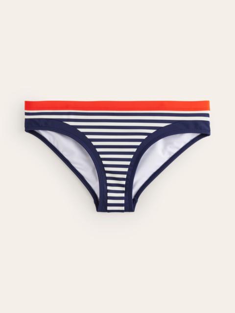 BODEN Santorini Bikini Bottoms-Red, Navy Stripe