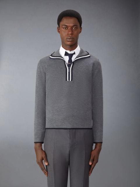 Merino Wool Milano Stitch Zip up Pullover