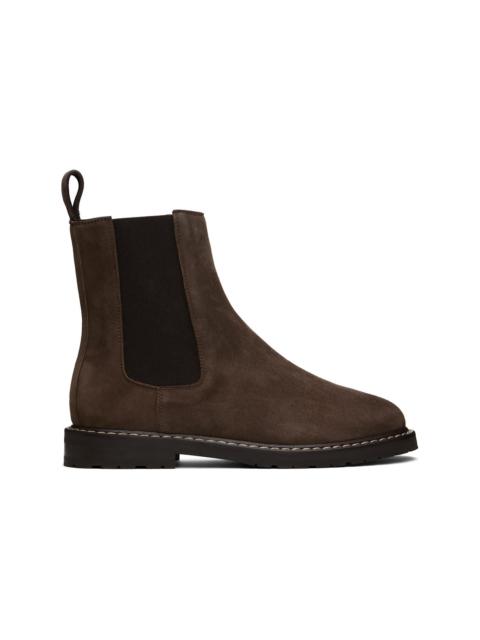 LEGRES Brown Suede Chelsea Boots