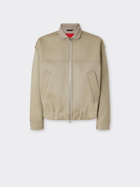 Ferrari Double Mackintosh Blouson with Prince of Wales Check Collar