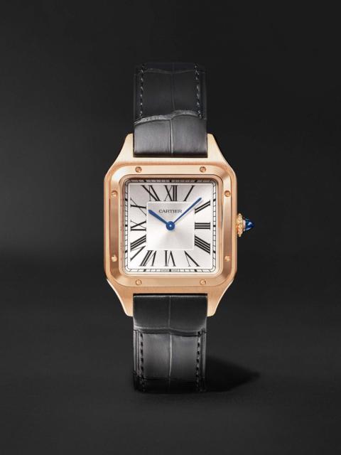 Cartier Santos-Dumont Large 43.5mm 18-Karat Rose Gold and Alligator Watch, Ref. No. CRWGSA0116