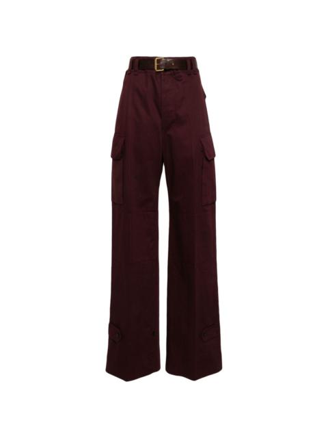 logo-embroidered straight trousers