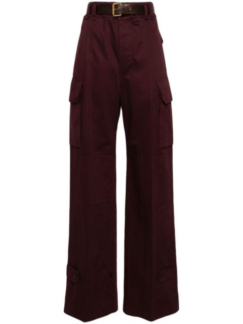 logo-embroidered straight trousers