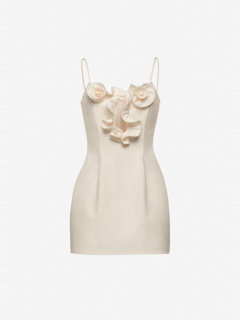 MAGDA BUTRYM Cotton flower-detail mini beach dress in cream