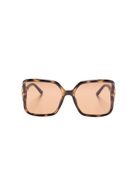 tortoiseshell oversize-frame sunglasses