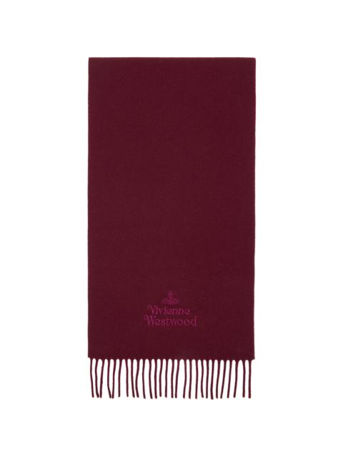 Vivienne Westwood Burgundy Embroidered Scarf