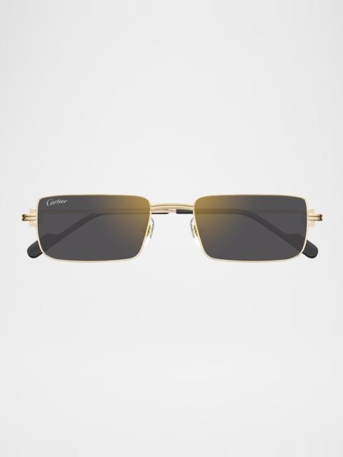 Cartier Men's Metal Rectangle Sunglasses