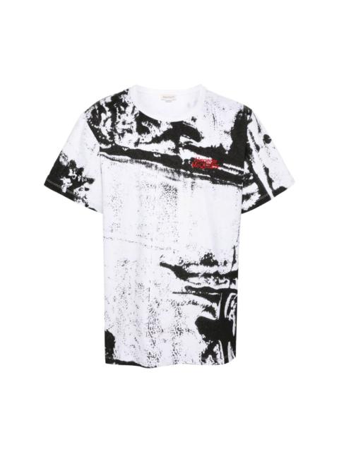 Alexander McQueen logo-embroidered cotton T-shirt
