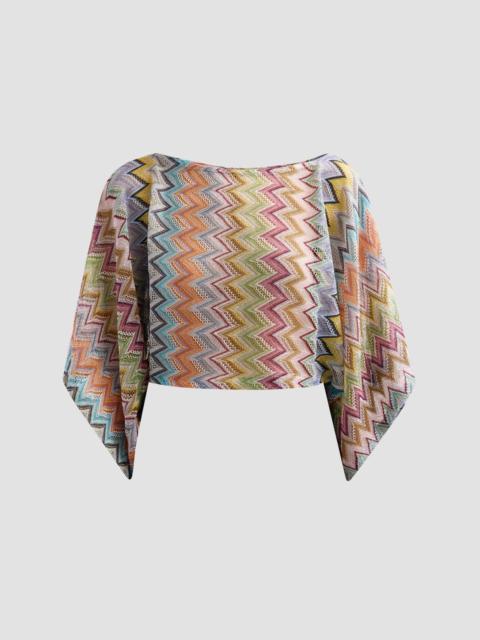 Missoni Women's Zigzag Draped-Sleeve Blouse - Multicolor