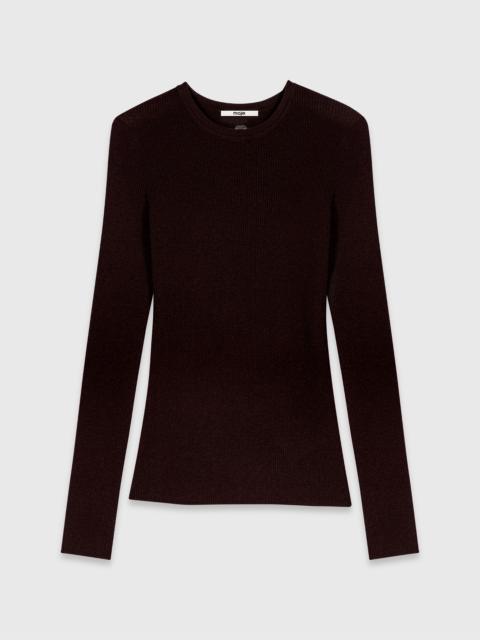 maje Second-skin round neck jumper
