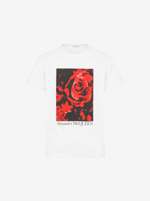 Men's Wax Flower T-shirt in White/red