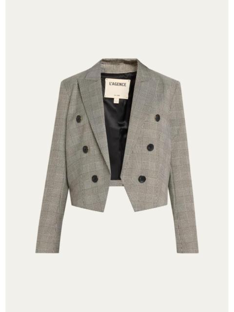 L'AGENCE Lila Plaid Boxy Blazer