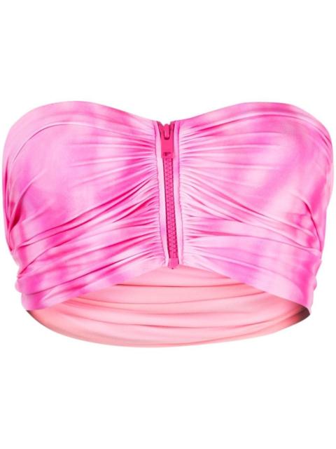 GANNI tie-dye bandeau bikini top