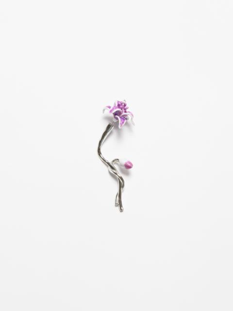 Flower earring - Silver/purple