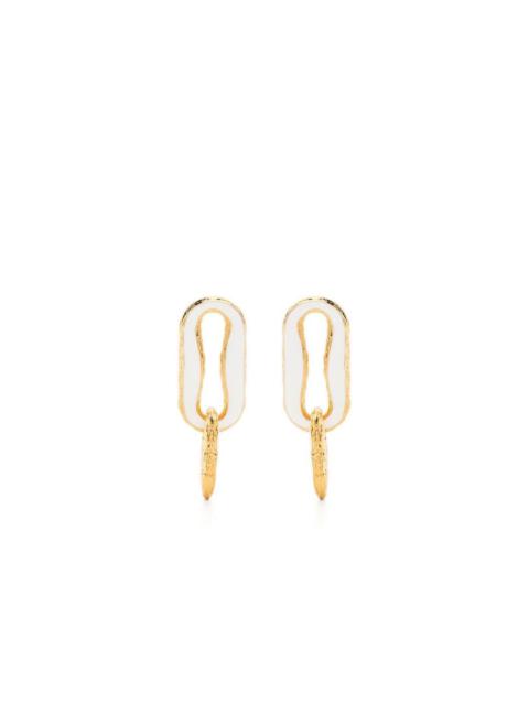 Off-White enamel drop earrings