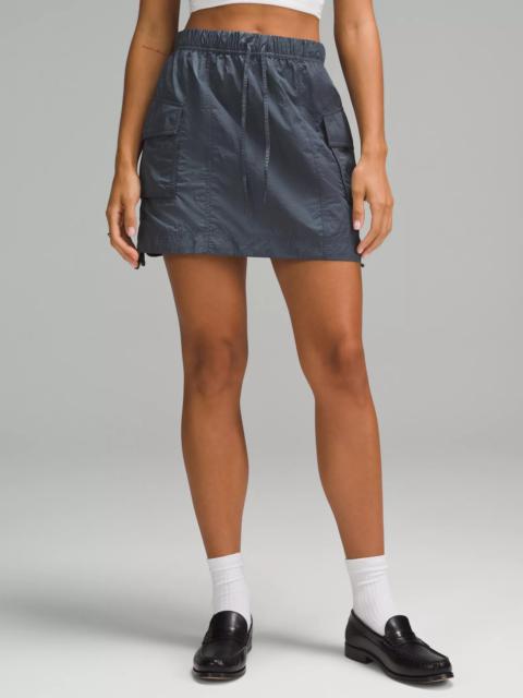 Nylon Cargo Mini Skirt