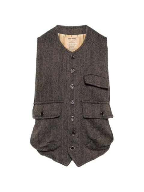 UMA WANG V-neck wool waistcoat