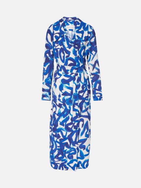 Dries Van Noten Printed wrap coat
