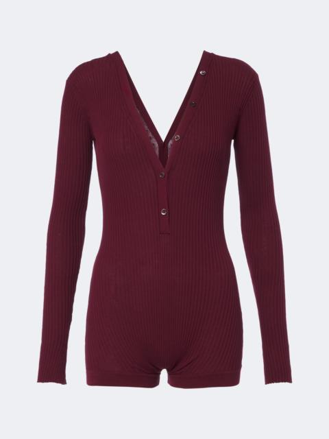 MUGLER Ribbed-knit cotton bodysuit