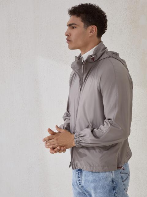 Brunello Cucinelli Lightweight techno fabric unlined hooded outerwear jacket