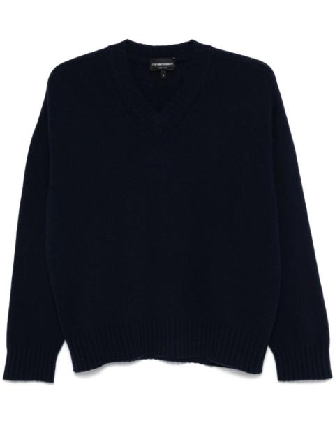 EMPORIO ARMANI virgin wool V-neck sweater